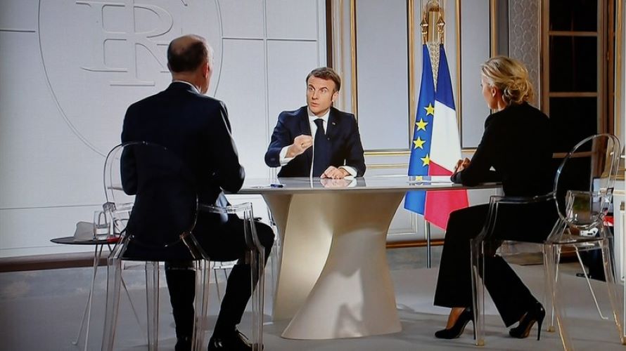 Macron interview TF1 et France2 a propos de la guerre en Ukraine